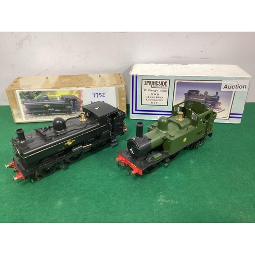 601 - Two O gauge kit built tank locomotives, One 14xx 0-4-2T in Great Western livery and One ex-GW 0-6-0 ... 