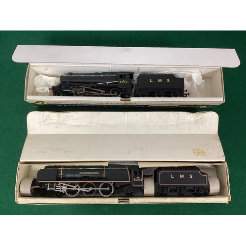 608 - Two Wrenn 00 Gauge Tender Locomotives in LMS Black Livery, One 8F 2-8-0 ref W2225, One 