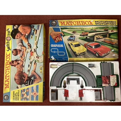 688 - Two Circa 1920 Matchbox Motorway Sets, 1 x M-2, Regular Wheels, used and unchecked. Plus 1 x M-3 Sup... 