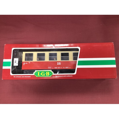 706 - LGB G scale DR bogie coach ref 30700, boxed