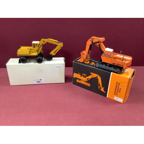 786 - Two 1:50th Scale Diecast Model Plant Machinery Vehicles comprising of NZG #145 Swing Shovel Excavato... 