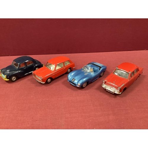 787 - Four Spot-On Diecast Vehicles, including Jaguar XKSS, two repainted.