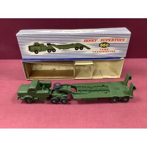 866 - Dinky Supertoys No 660 Tank Transporter, overall very good, minor chipping noted, boxed with correct... 