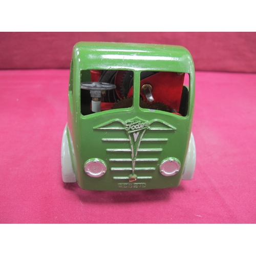 830 - A Shackleton Foden Flat Bed Lorry, green/light grey, clockwork working, overall very good/excellent,... 