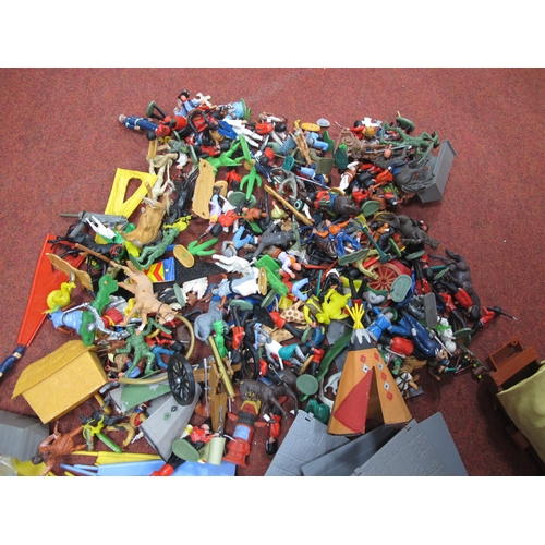 527 - A Quantity of 1960's/1970's Plastic Figures, by Britains/Timpo and others, all playworn, plus a cont... 