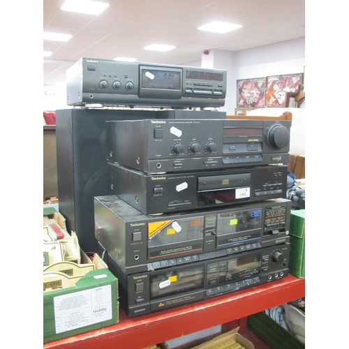 1062 - Technics Audio - AMP SU-X301, CD SL-=PJ28A, double cassette RS-720. cassette RS-B405 and RS BX601, p... 