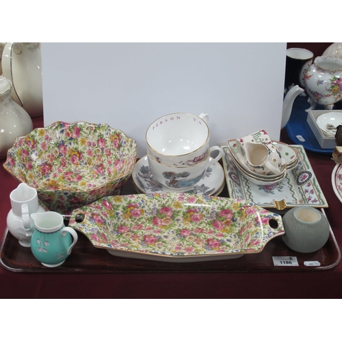 1186 - Royal Winton 'Summertime' Elongated Dish and Octagonal Bowl. Worcester breakfast cups and saucers. E... 