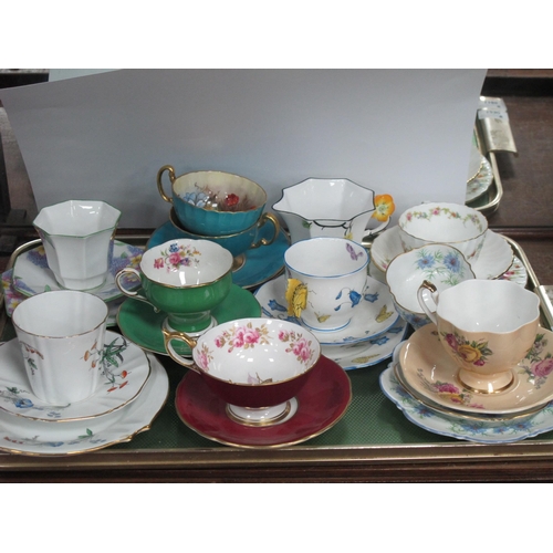 1230 - Collection of Decorative Trio cups and saucers, including Aynsley, Atherton, Melba, Minton, Paragon ... 