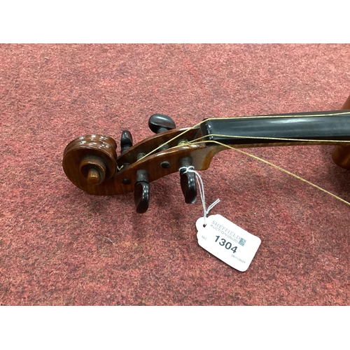 1304 - A Violin Bearing Label 'Jean Baptiste' With Two Piece Back, measuring 37cm long, in need of restorat... 