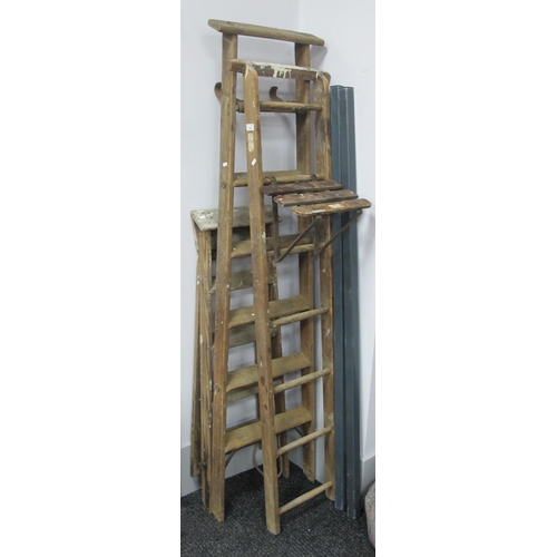 1462 - Slingsby Steelheld 10 A Minute Extension Step Ladder, with a detachable platform, also a pair of fol... 