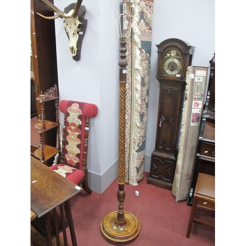 1531 - An Early XX Century Standard Lamp, with spiral column on circular base.