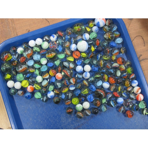 1011 - Marbles, telephone set L MK1, microscope, boxes, artists box, plated ware, horn beaker, etc:- Two Bo... 