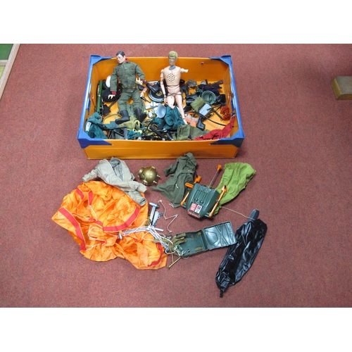 751 - Two Original Action Man Figures, (one arm damages). Plus a quantity of uniforms and quartermaster st... 