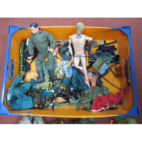 751 - Two Original Action Man Figures, (one arm damages). Plus a quantity of uniforms and quartermaster st... 