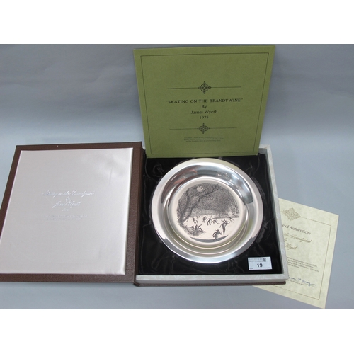 19 - Franklin Mint; James Wyeth 1975 Limited Edition Etched Sterling Silver Plate, original work titled 