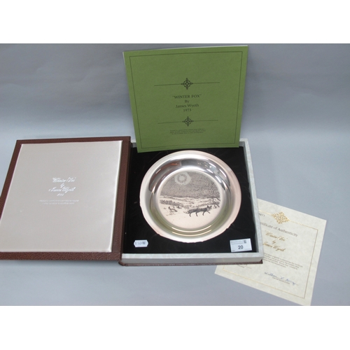 20 - Franklin Mint; James Wyeth 1973 Limited Edition Etched Sterling Silver Plate, original work titled 