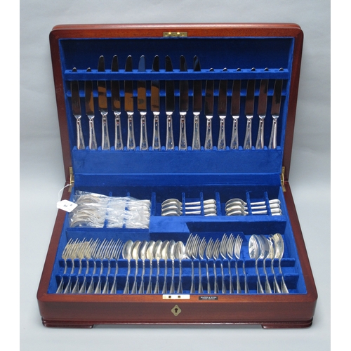 93 - Mappin & Webb; An Eight Setting Canteen of Hallmarked Silver Beaded Pattern Cutlery, Sheffield 1999,... 