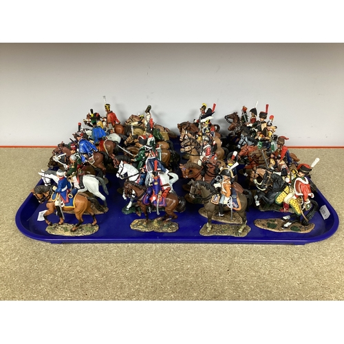 434 - Approximately 30 Del Pradeo Painted White Metal Napoleonic Mounted Military Figures, including Frenc... 