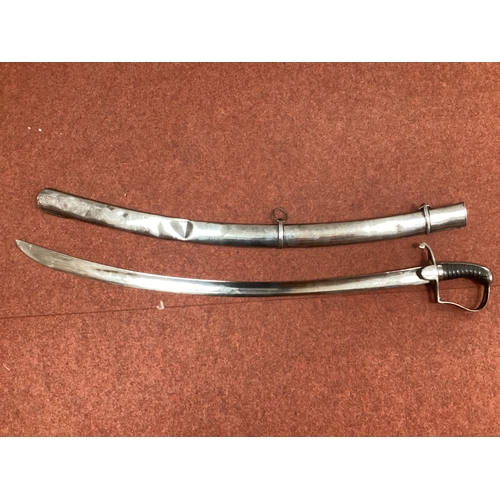 451 - Napoleonic Wars British Pattern 1796 Light Cavalry Sword and Scabbard, both heavily polished, blade ... 