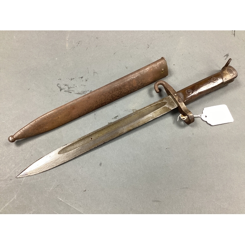 463 - WWI Austro Hungarian M95 NCO Issue Bayonet and Scabbard, with double eagle and manufacturer stamps.