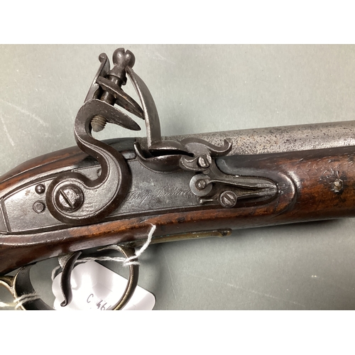 525 - Late XVIII/Early XIX Century English Livery Flintlock Pistol, barrel stamped with proof marks and ma... 