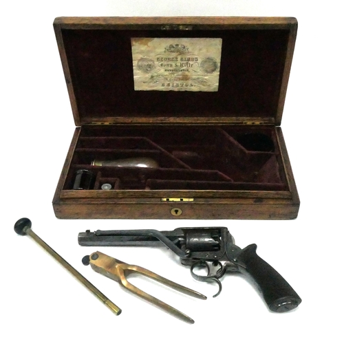 534 - Mid XIX Century Tranter 2nd Model 5 Shot Dual Trigger Percussion Revolver, retailed by and marked on... 