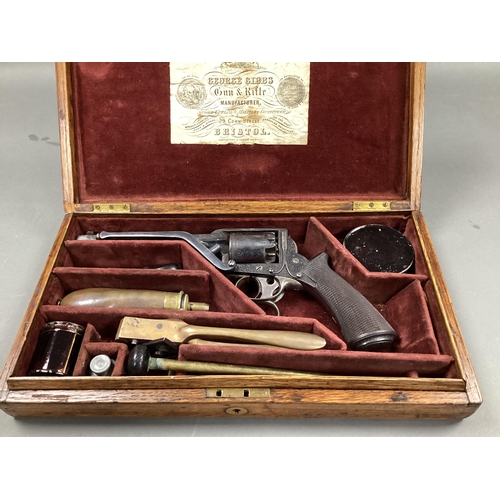 534 - Mid XIX Century Tranter 2nd Model 5 Shot Dual Trigger Percussion Revolver, retailed by and marked on... 