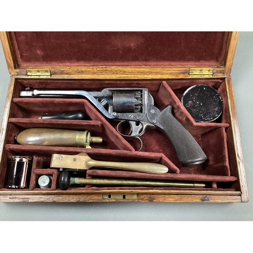 534 - Mid XIX Century Tranter 2nd Model 5 Shot Dual Trigger Percussion Revolver, retailed by and marked on... 