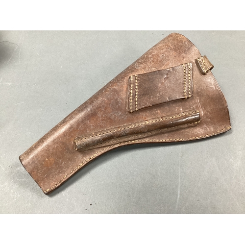 581 - WWI British Army Open Top Leather Pistol Holster.