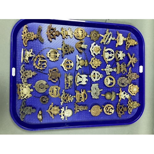 595 - Assortment of British Army Cap Badges, comprising Cavalry, Infantry and Corps, including Fife & Forf... 