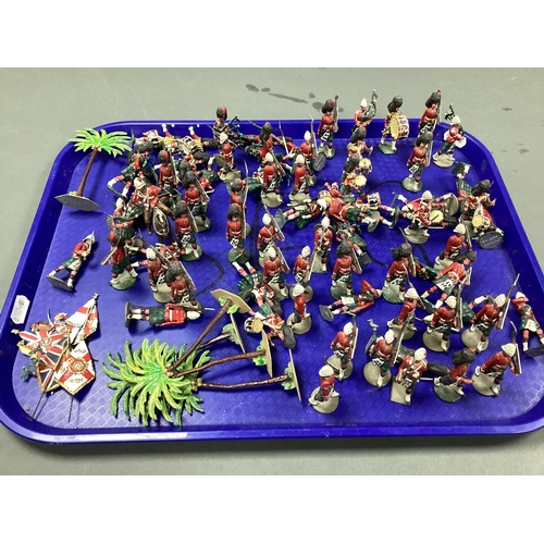 596 - Approximately Seventy Five White Metal Model Military Painted Figures, including Highlanders.