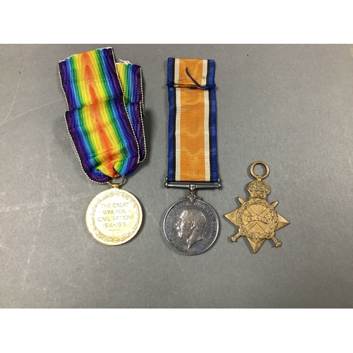 637 - WWI Trio 1914-15 Star, British War Medal and Victory Medal, awarded to DM2-096559 Pte H D Craven ASC... 