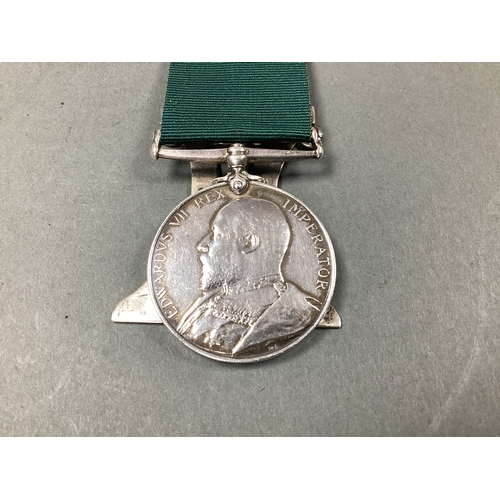 651 - Volunteer Long Service Medal EVII Adapted into Menu Card Holder, for use in officer's mess. Medal aw... 