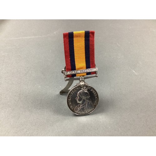 656 - Boer War Queens South Africa Medal With Cape Colony Clasp, adapted into menu card holder, for use in... 