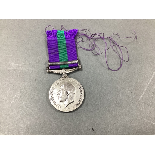 665 - Interwar General Service Medal GV with Iraq Clasp, awarded to 59549 Pte J Smith E York Regiment.