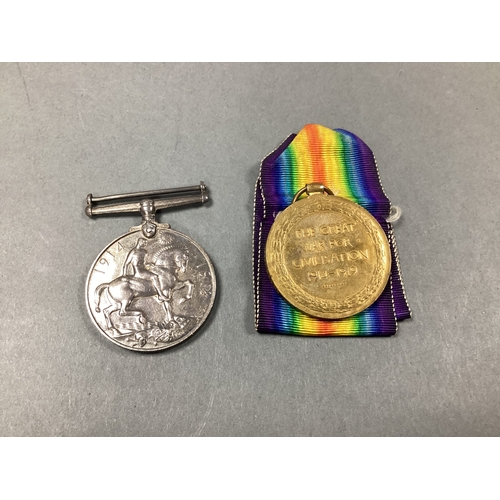 698 - WWI Medal Duo, comprising British War Medal & Victory Medal, awarded to 270701 Pte G.W Wilkinson, R ... 