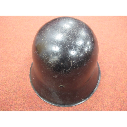 563 - WWII German Third Reich M42 Helmet, black paint finish to exterior and green paint finish to interio... 