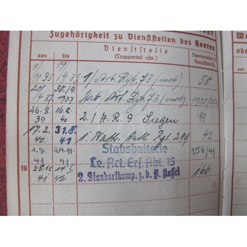 607 - WWII German Third Reich Ephemera, including service books (x 2), work books (x 2), driving licences,... 