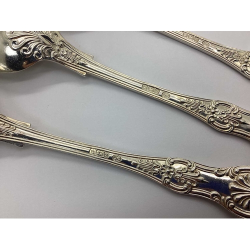 82 - A Set of Six Victorian Hallmarked Silver Kings Pattern Table Spoons, JR, Sheffield 1892, (380grams).