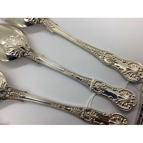 82 - A Set of Six Victorian Hallmarked Silver Kings Pattern Table Spoons, JR, Sheffield 1892, (380grams).