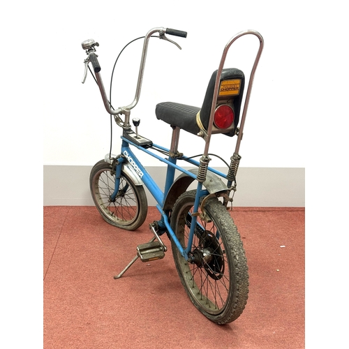 1335 - Raleigh Chopper Mk1 bicycle in ‘ Horizon Blue’. 3-speed Sturmey Archer gears with AWT shifter. Rear ... 