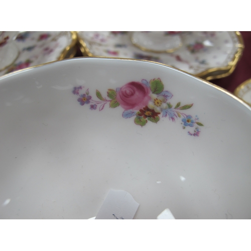 1076 - A Royal Crown Derby Porcelain 'Royal Antoinette' Pattern Part Coffee/Tea Service, comprising:- teapo... 