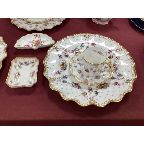 1063 - A Collection of Royal Crown Derby Porcelain in the 'Royal Antoinette' Pattern, various dates, printe... 