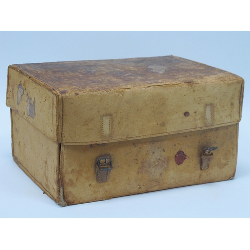 1269 - An Early Victorian Rosewood Travelling Dressing Table Box, of rectangular form with brass inlaid dec... 