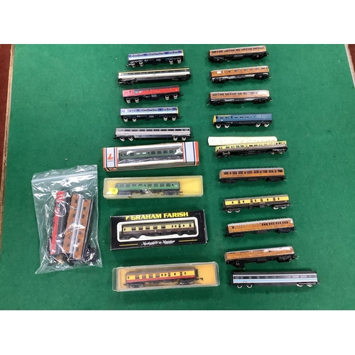 101 - Approximately Twenty N Gauge British Outline Coaches by Graham Farish, Lima and other including Six ... 