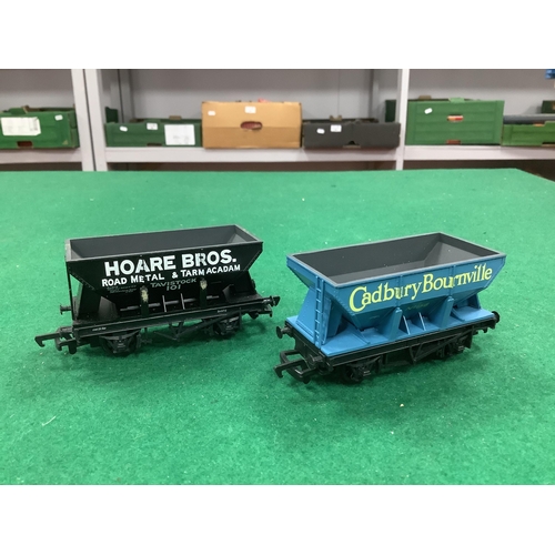 120 - Two Mainline OO Gauge Ore Hoppers in Cadbury and Hoare Bros. Liveries.