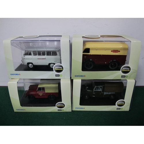 500 - Four 1:43rd Scale Diecast Model Vehicles including Two British Rail Land Rovers, cased.