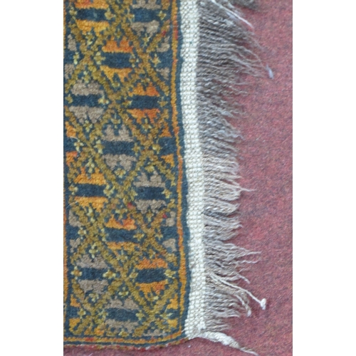 1519 - Middle Eastern Wool Runner, with eight octagonal motifs, to rust grounded centre within blue decorat... 