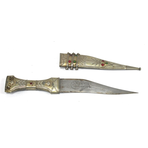 1338 - Kris - Indonesian/Malayan, with silvered blade, ornately carved wooden handle, 47cm long in tomahawk... 