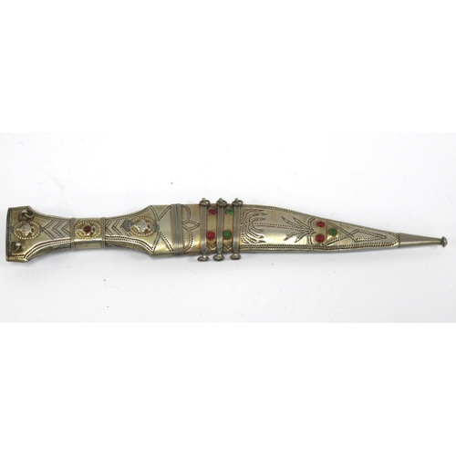 1338 - Kris - Indonesian/Malayan, with silvered blade, ornately carved wooden handle, 47cm long in tomahawk... 